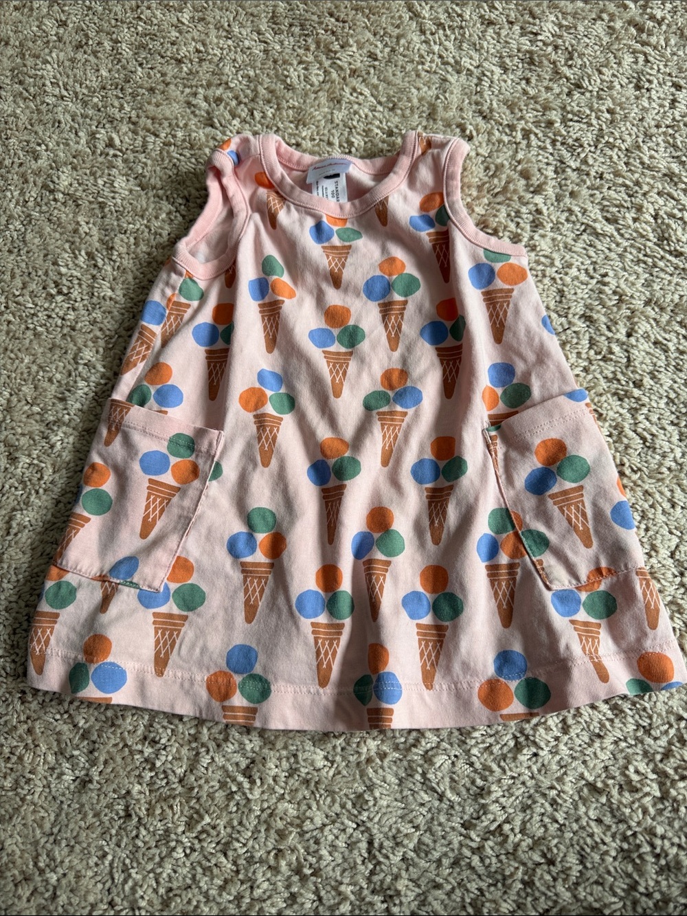 Hanna Andersson Sleeveless Dress with Pockets 12-18 months